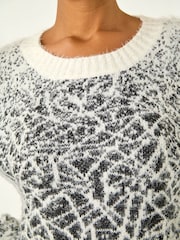 Roman White Mosaic Print Fluffy Jumper - Image 5 of 5