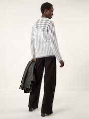 Roman Grey Intarsia High Neck Knit Jumper - Image 3 of 5