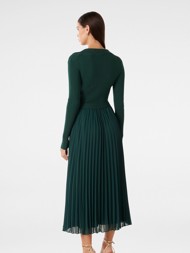 Forever New Green Posey Woven Mix Knit Dress - Image 2 of 4