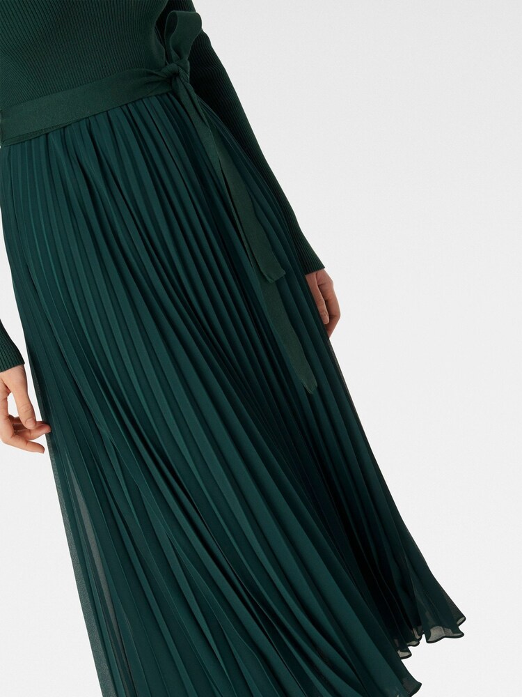 Forever New Green Posey Woven Mix Knit Dress - Image 4 of 4