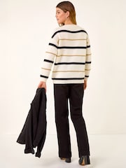 Roman Cream Multi Stripe Knit Jumper - Image 3 of 5