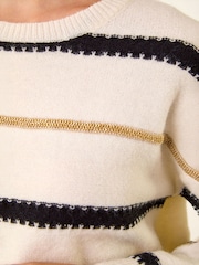 Roman Cream Multi Stripe Knit Jumper - Image 5 of 5
