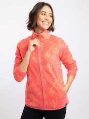 Weird Fish Pink Rochelle Full Zip Printed Micro Fleece - Image 1 of 7