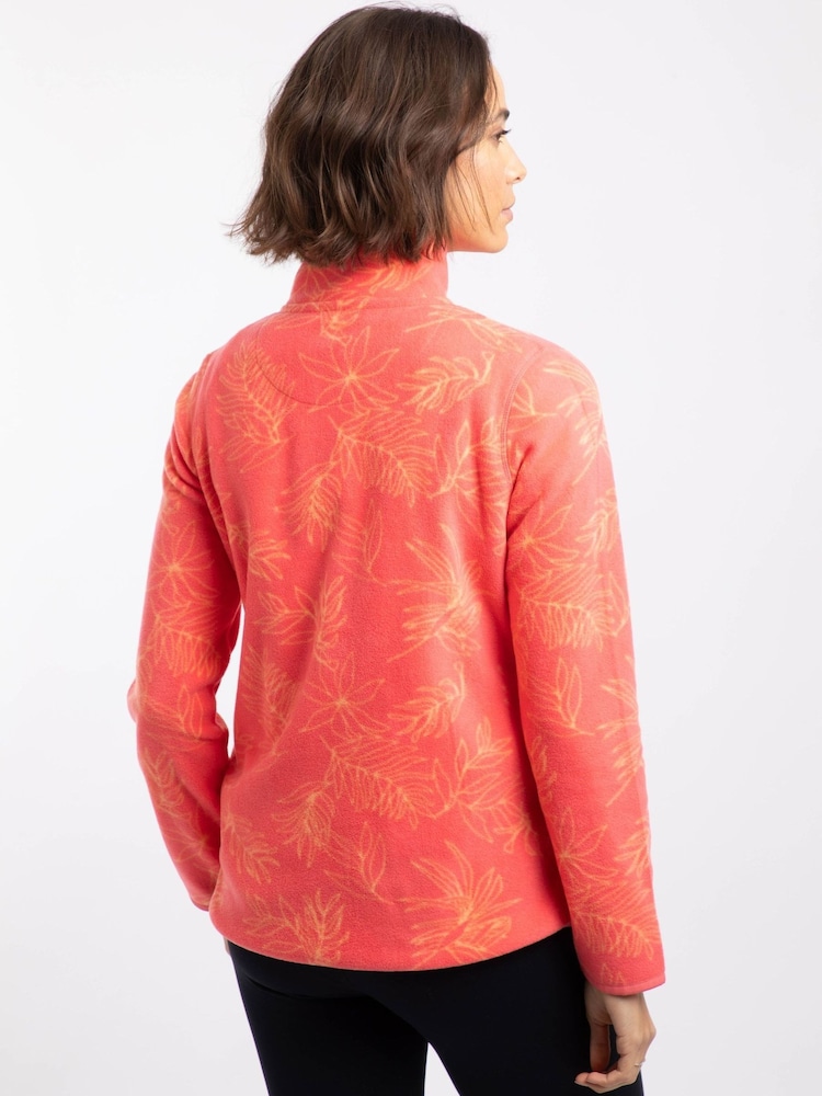 Weird Fish Pink Rochelle Full Zip Printed Micro Fleece - Image 2 of 7