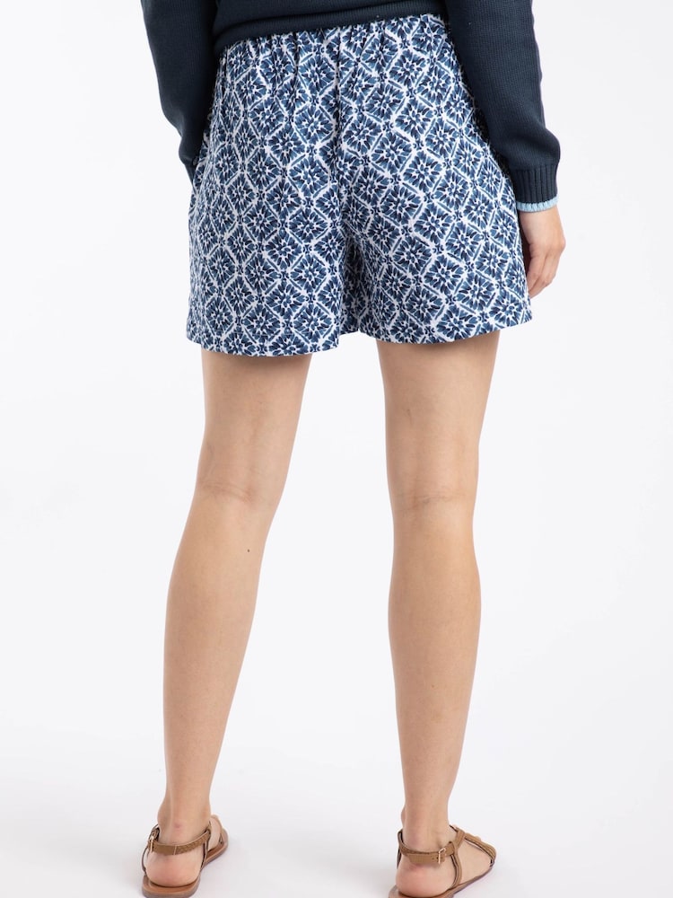 Weird Fish Blue Isabella Printed Double Cloth Short - Image 2 of 4 Weird Fish Blue Isabella Printed Double Cloth Short - Image 2 of 4