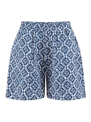 Weird Fish Blue Isabella Printed Double Cloth Short - Image 4 of 4