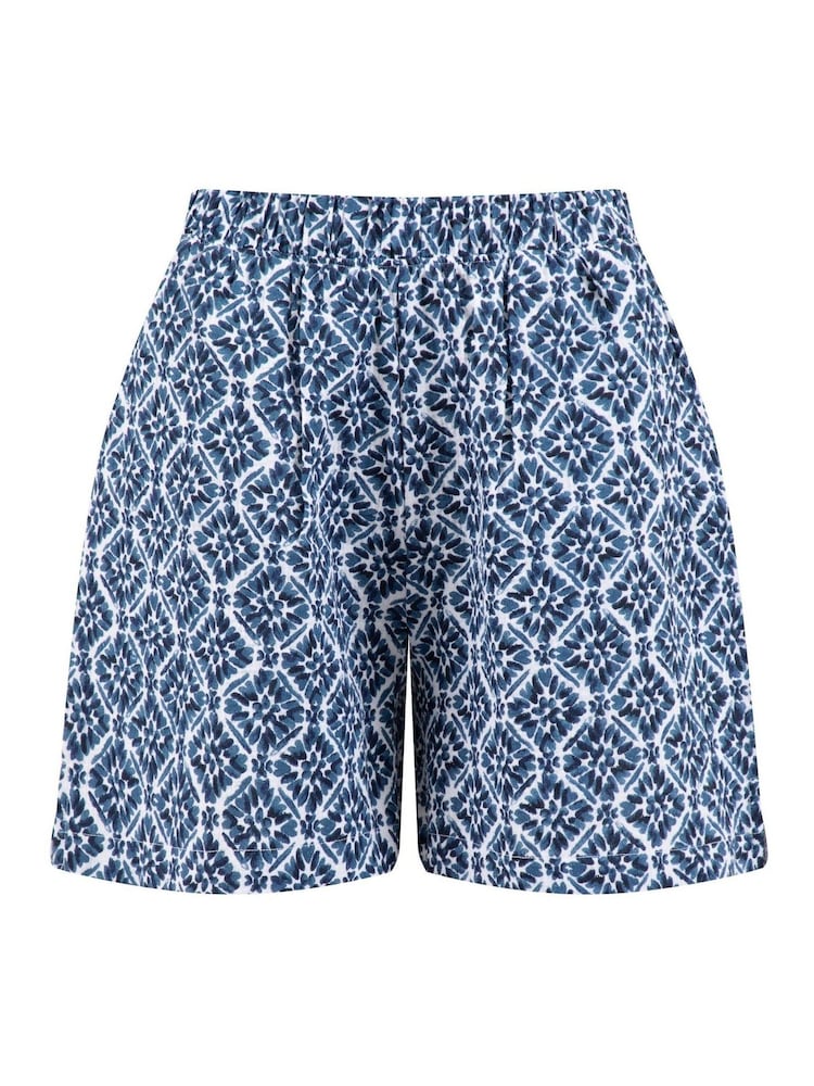 Weird Fish Blue Isabella Printed Double Cloth Short - Image 4 of 4 Weird Fish Blue Isabella Printed Double Cloth Short - Image 4 of 4