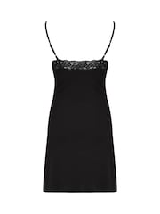 Negro - Camisón con sujeción oculta de punto y encaje con abertura Sofa Loves de Pour Moi - Imagen 4 de 4