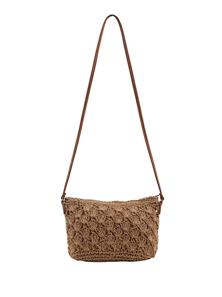 Weird Fish Cream Merritt Raffia Cross Body Bag - Image 1 of 5