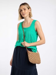 Weird Fish Cream Merritt Raffia Cross Body Bag - Image 4 of 5