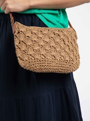Weird Fish Cream Merritt Raffia Cross Body Bag - Image 5 of 5