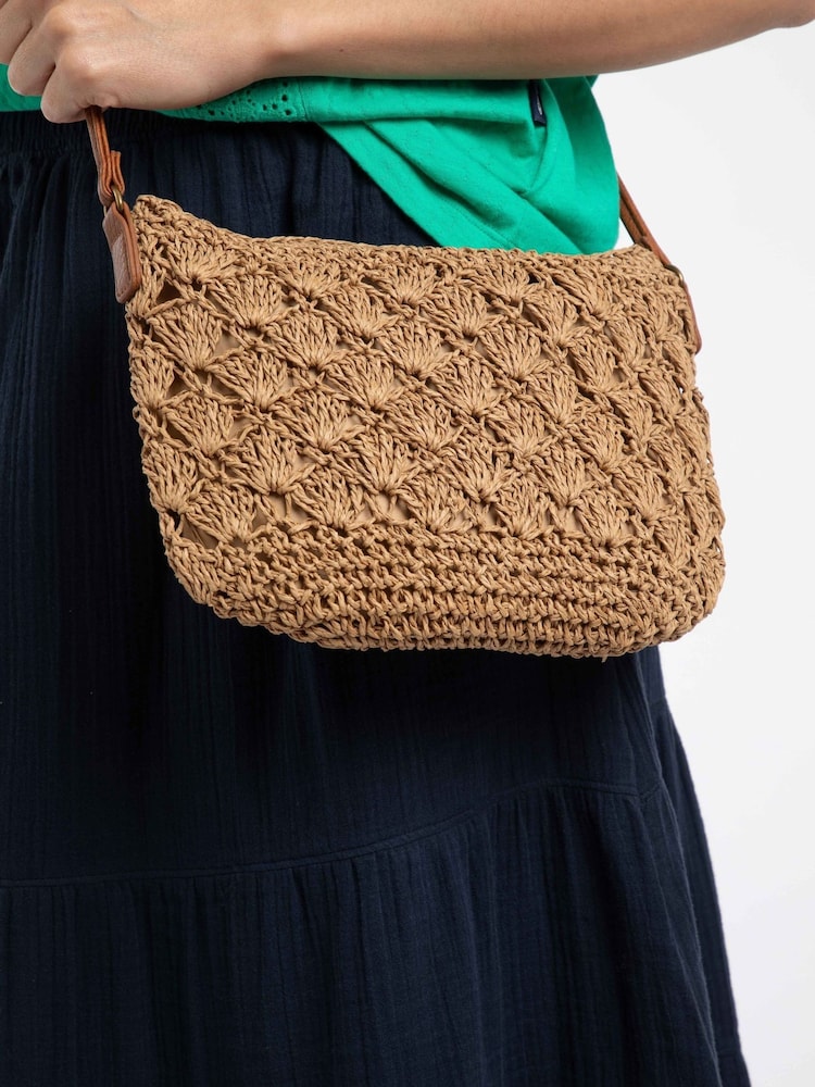 Weird Fish Cream Merritt Raffia Cross Body Bag - Image 5 of 5
