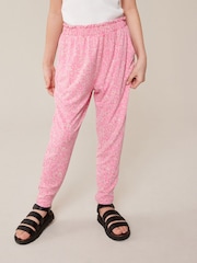 Rosa Blumenmuster - Leichte Jerseyhose mit Stretch (3–16 Jahre) - Bild 2 von 5