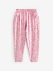 Rosa Blumenmuster - Leichte Jerseyhose mit Stretch (3–16 Jahre) - Bild 3 von 5