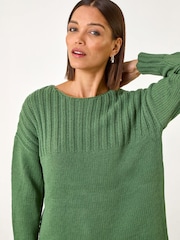 Roman Green Yoke Stitch Detail Jumper - Image 4 of 5