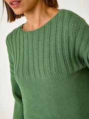 Roman Green Yoke Stitch Detail Jumper - Image 5 of 5