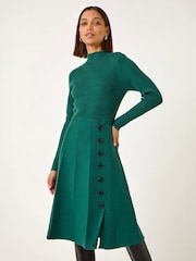 Roman Button Detail Knitted Dress - Image 2 de 5
