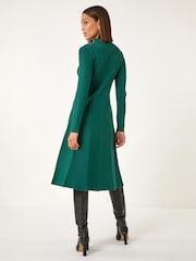 Roman Button Detail Knitted Dress - Image 3 de 5