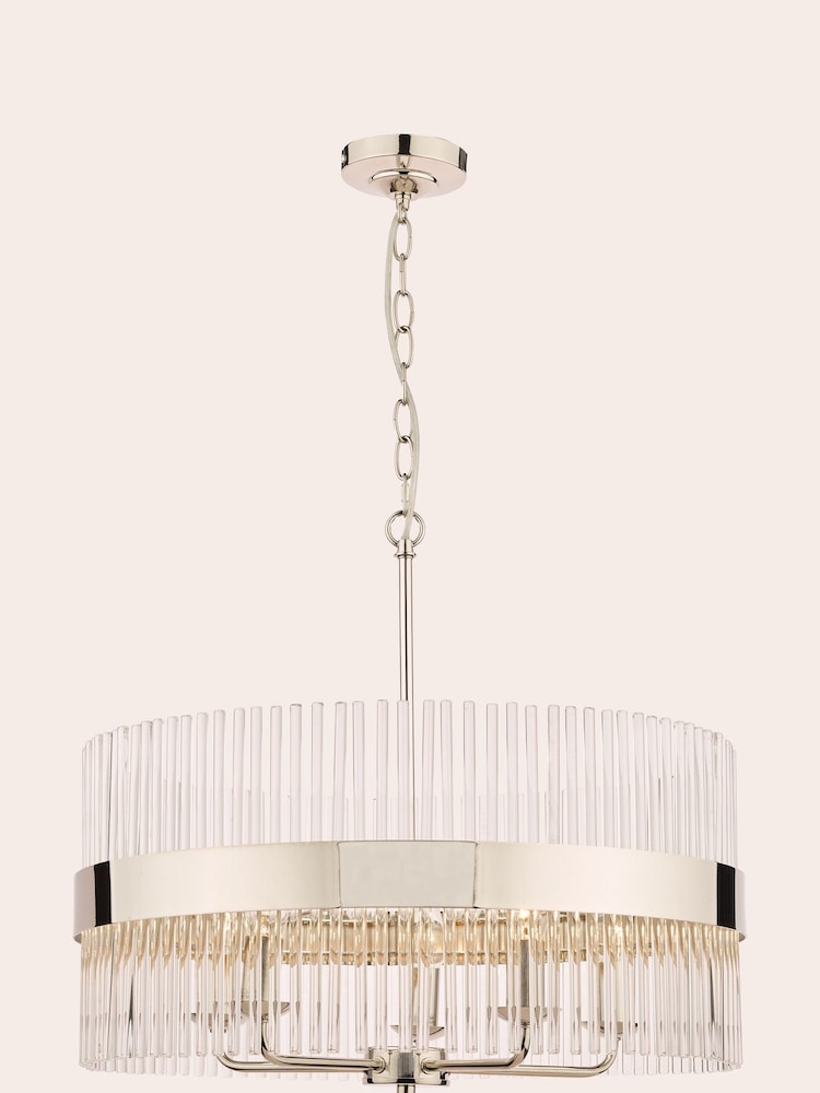 Laura Ashley Chrome Alexa Pendant 5 Light Ceiling Light - Image 2 of 5