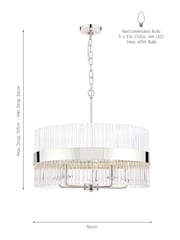 Laura Ashley Chrome Alexa Pendant 5 Light Ceiling Light - Image 5 of 5
