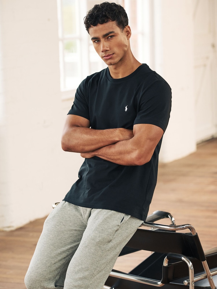 Polo Ralph Lauren Black Logo Cotton Jersey T-Shirt - Image 1 of 6 Polo Ralph Lauren Black Logo Cotton Jersey T-Shirt - Image 1 of 6