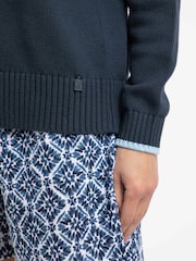 Weird Fish Blue Lauro Embroidered Crew Knit Jumper - Image 5 of 7