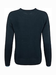 Weird Fish Blue Lauro Embroidered Crew Knit Jumper - Image 7 of 7