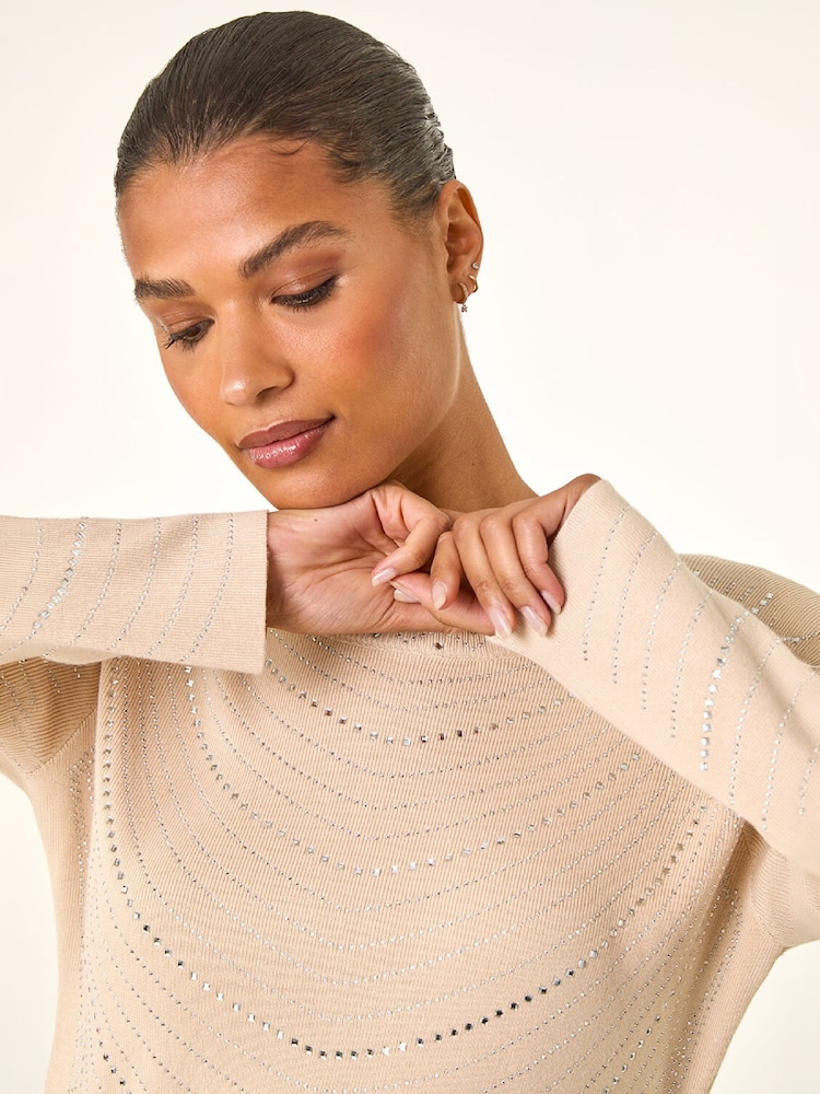 Roman Natural Hotfix Line Knit Jumper - Image 1 of 5