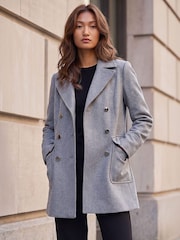 Roman Grey Double Breasted Longline Coat - Image 2 of 4