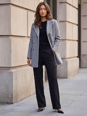 Roman Grey Double Breasted Longline Coat - Image 3 of 4