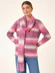 Roman Pink Ombre Knit Scarf & Jumper - Image 3 of 6