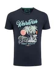 Weird Fish Blue Palm Island Front Print Graphic T-Shirt - Image 5 of 6