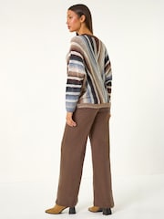 Roman Brown Chevy Stitch Detail Jumper - Image 4 of 5