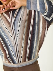 Roman Brown Chevy Stitch Detail Jumper - Image 5 of 5
