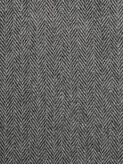 Grey Regular Fit Nova Fides Wool Blend Herringbone Suit Waistcoat - Image 5 of 6