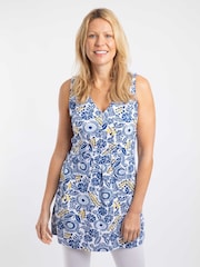 Weird Fish Blue Indus Printed Jersey Tunic - Image 1 of 7