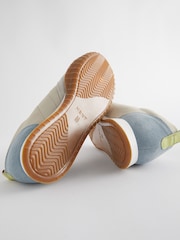 Grey Signature Leather Slim Sole Retro Trainers - Image 3 of 5