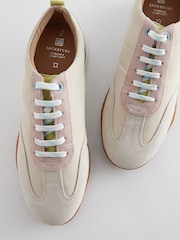 Grey Signature Leather Slim Sole Retro Trainers - Image 4 of 5