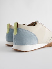 Grey Signature Leather Slim Sole Retro Trainers - Image 5 of 5