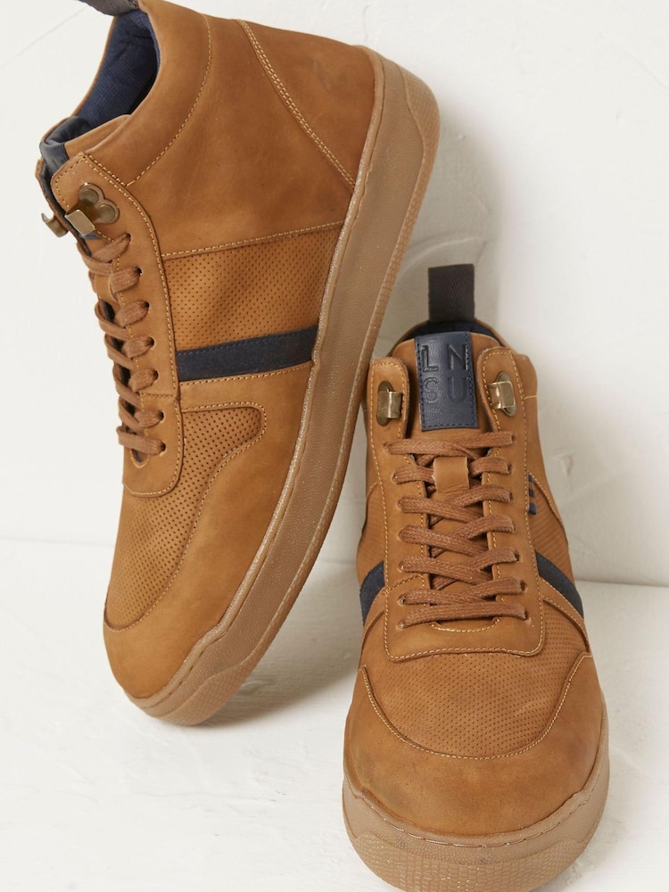 FatFace Brown Jacob High Top Trainers - Image 2 of 5 FatFace Brown Jacob High Top Trainers - Image 2 of 5