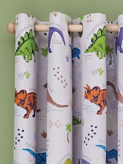 Catherine Lansfield Natural Prehistoric Dinosaurs Reversible Lined Curtains - Image 1 of 3