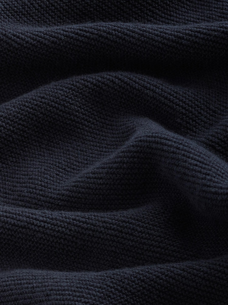 Marineblau - Premium, gestricktes Relaxed-Fit-Hemd aus Leinenmischung mit Knopfleiste - Bild 10 von 10