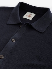 Marineblau - Premium, gestricktes Relaxed-Fit-Hemd aus Leinenmischung mit Knopfleiste - Bild 8 von 10