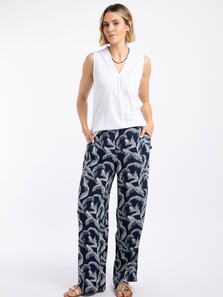 Weird Fish Mounira Printed Wide Leg Trousers - Imagen 1 de 5