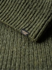 Superdry Green 100% Cotton Knitted Roll Neck jumper Dress - Image 4 of 4
