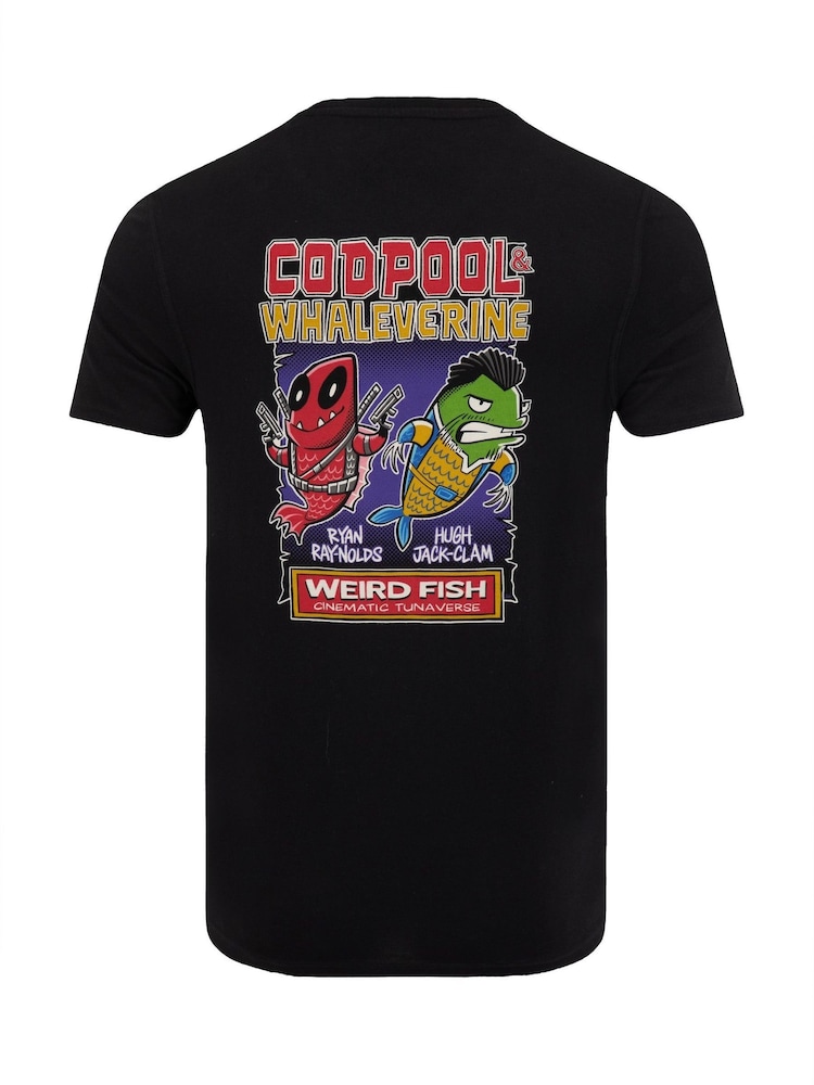 Weird Fish Black Codpool Back Print Artist T-Shirt - Image 6 of 6