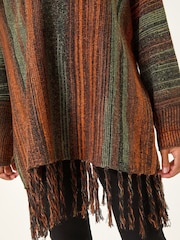 Roman Brown Ombre Vertical Stripe Fringe Jumper - Image 5 of 5