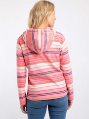 Weird Fish Pink Lana 1/4 Zip Printed Micro Fleece Hoodie - Image 2 of 6