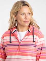 Weird Fish Pink Lana 1/4 Zip Printed Micro Fleece Hoodie - Image 3 of 6