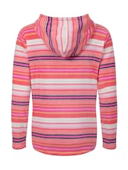 Weird Fish Pink Lana 1/4 Zip Printed Micro Fleece Hoodie - Image 6 of 6